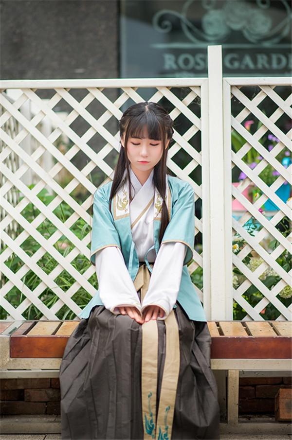 情侶漢服刺繡半臂交領襦裙