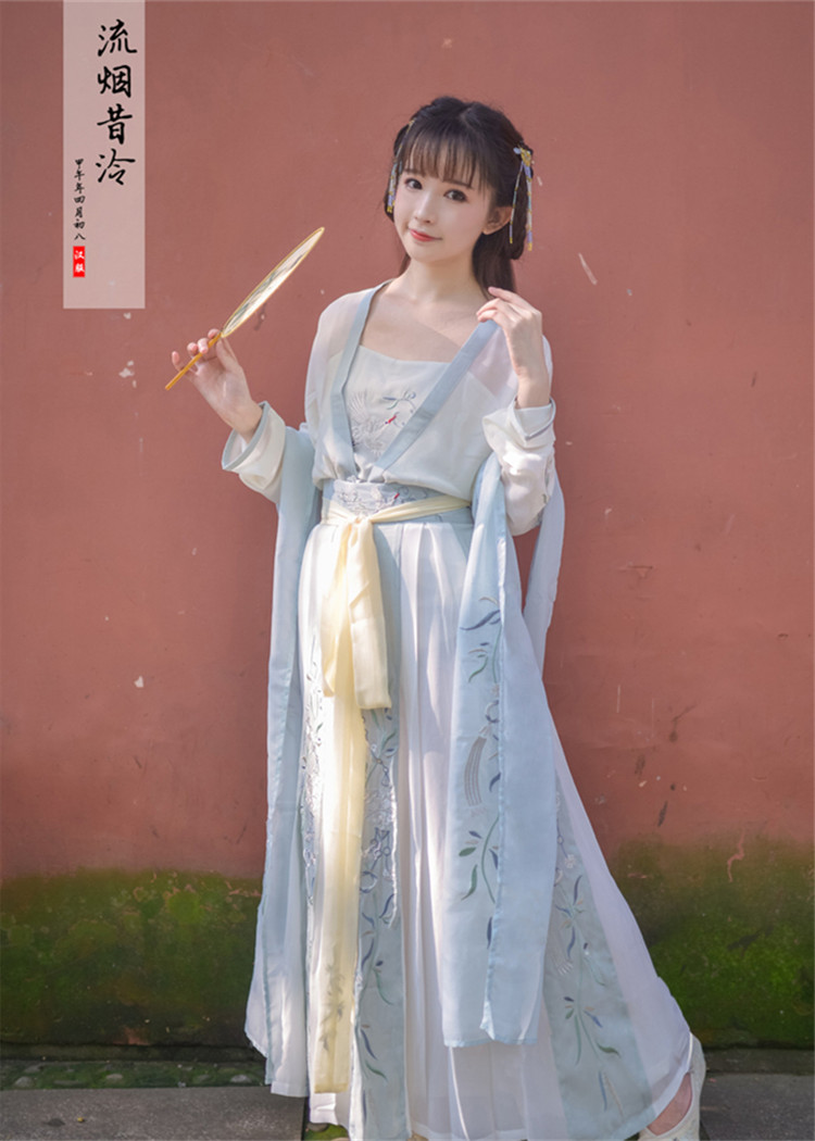 閨蜜日常漢服對襟襦裙—弱柳風