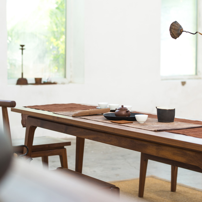 新中式實(shí)木茶桌椅組合，簡(jiǎn)約現(xiàn)代客廳禪意茶臺(tái)