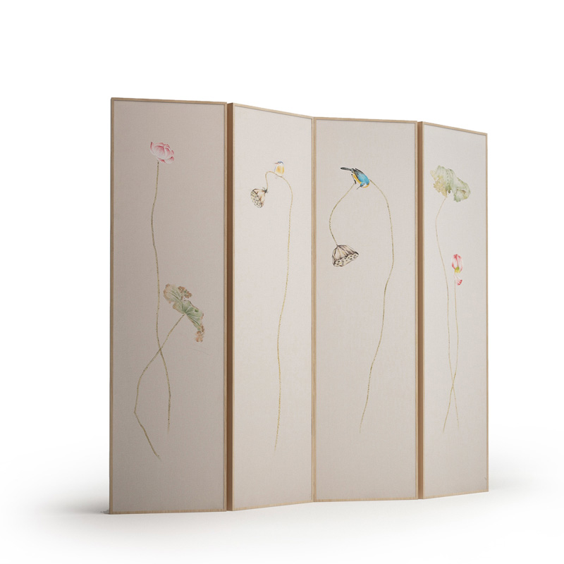 新中式屏風(fēng)實木現(xiàn)代中式禪意，隔斷折疊屏風(fēng)