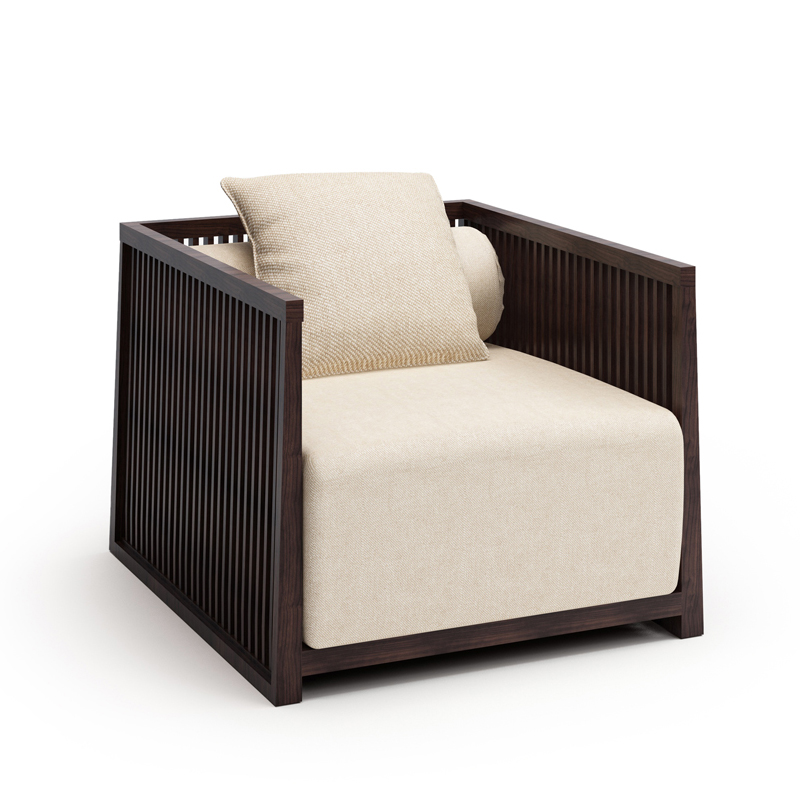 中式實(shí)木沙發(fā)組合，簡(jiǎn)約現(xiàn)代客廳布藝沙發(fā)