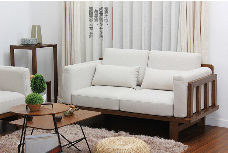 老榆木實木沙發(fā)，中式家居簡約風