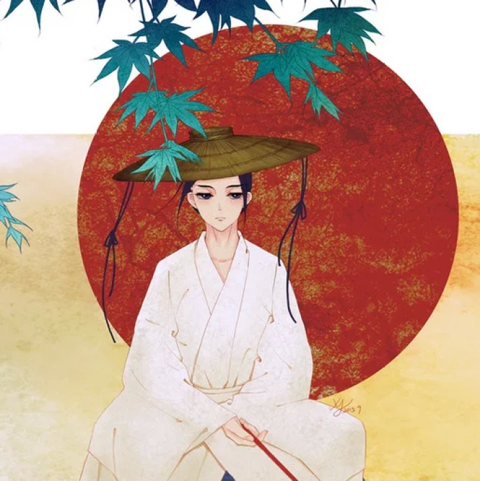 古典唯美女子頭像，水彩風女生頭像