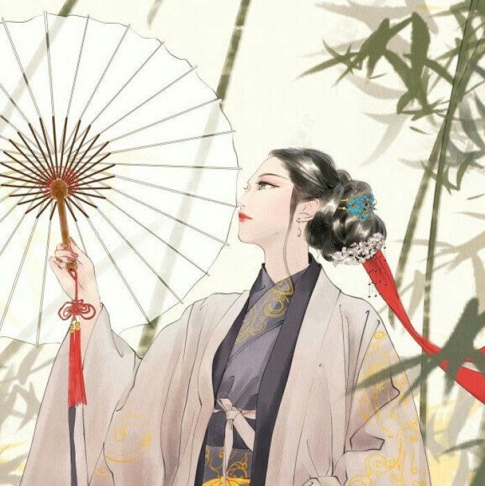 古典唯美女子頭像，水彩風女生頭像