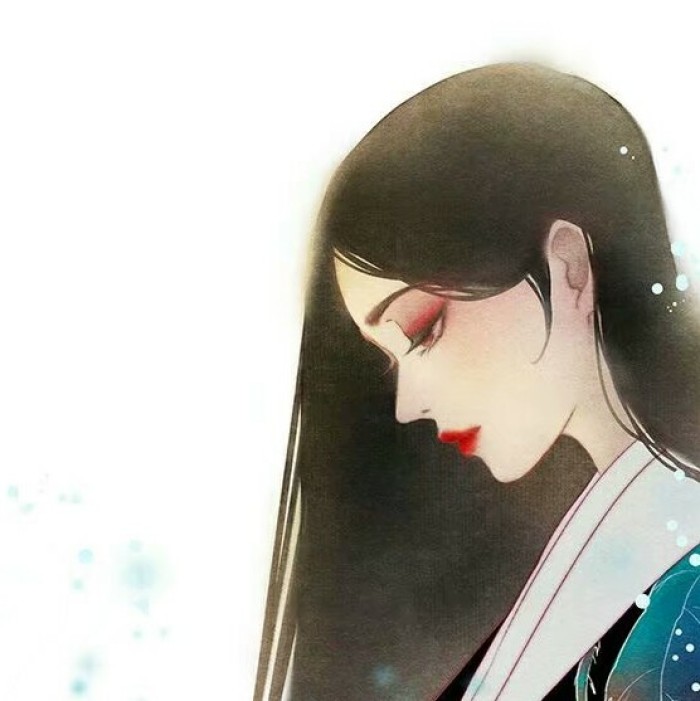 古典唯美女子頭像，水彩風女生頭像