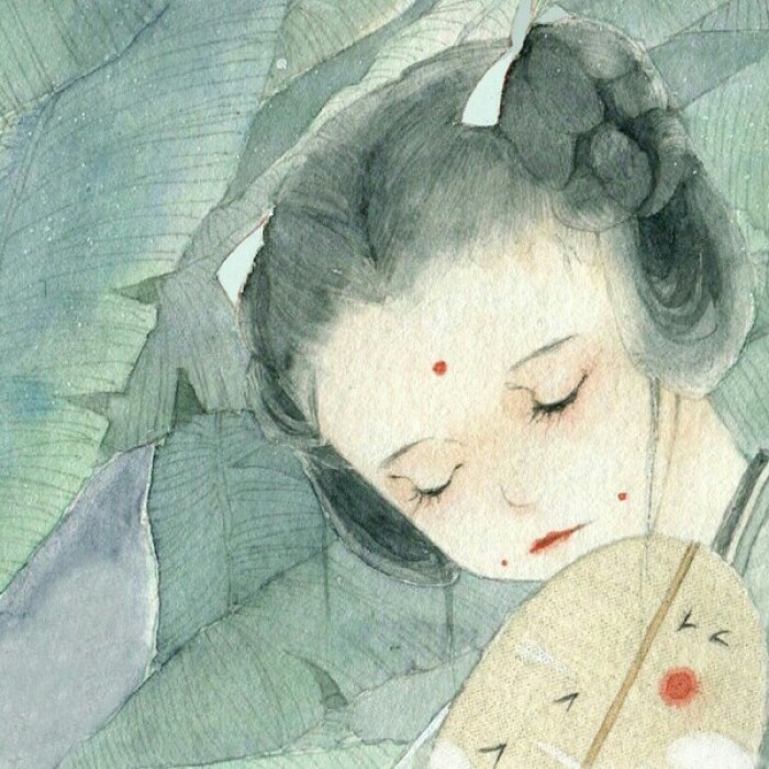 清雅風(fēng)格古典女生頭像，動漫水彩古風(fēng)頭像