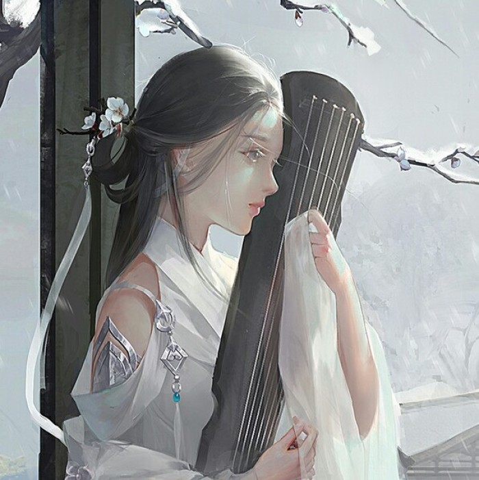 清雅風(fēng)格古典女生頭像，動漫水彩古風(fēng)頭像