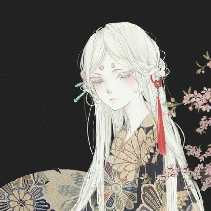 清雅風(fēng)格古典女生頭像，動漫水彩古風(fēng)頭像