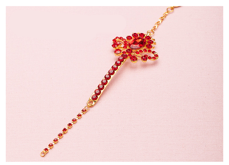 福連文苑頭飾紅色眉心墜，古風新娘妝額飾