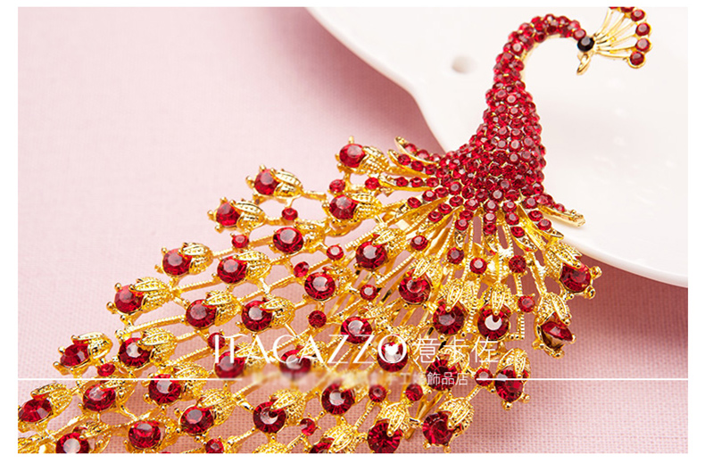 金色中式新娘鳳凰頭飾，盤發(fā)插梳敬酒服發(fā)飾