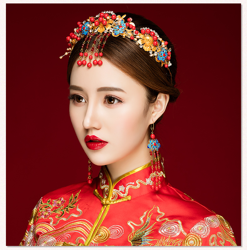 來唯美新娘古風額飾，皇冠結(jié)婚婚禮配飾