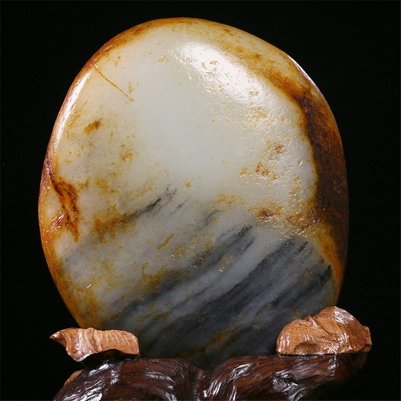 平步青云天然白玉鷺鷥擺飾，和田玉籽料真皮原