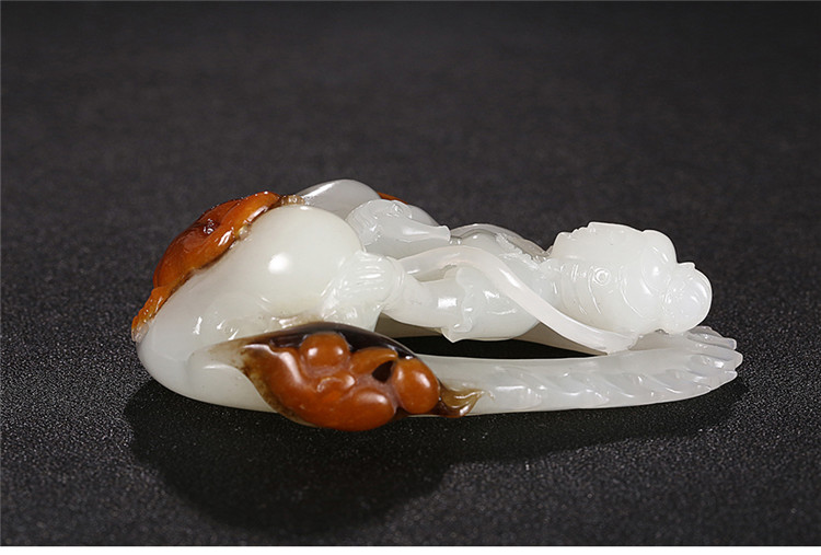 鳳拜觀音手玩件白玉把件，和田玉白玉籽料觀音