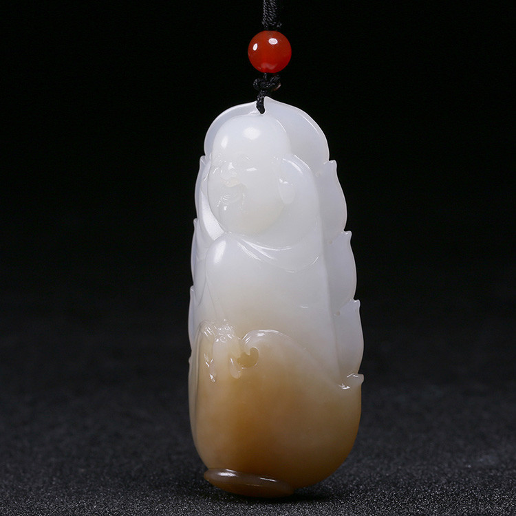 夫妻和田玉掛墜，玉佛觀音彌勒佛項鏈