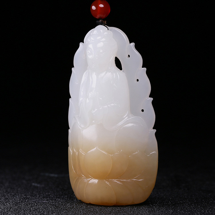 夫妻和田玉掛墜，玉佛觀音彌勒佛項鏈