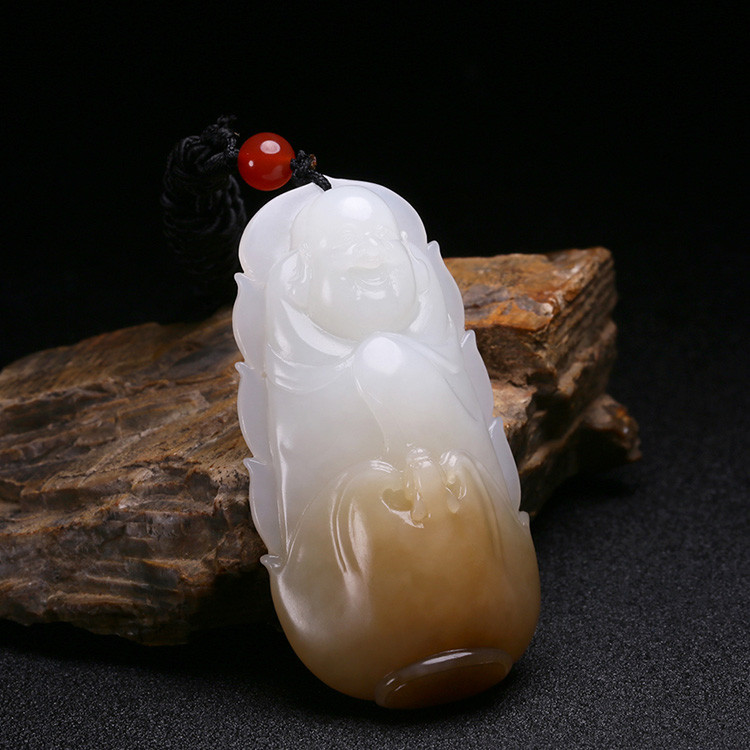 夫妻和田玉掛墜，玉佛觀音彌勒佛項鏈