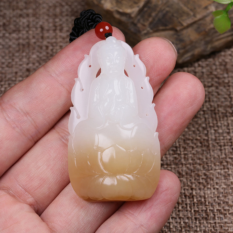 夫妻和田玉掛墜，玉佛觀音彌勒佛項(xiàng)鏈
