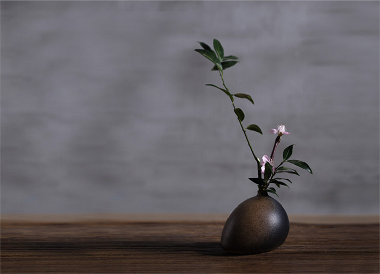 陶瓷花瓶桌面迷你小花插，中式禪意花插三石圖