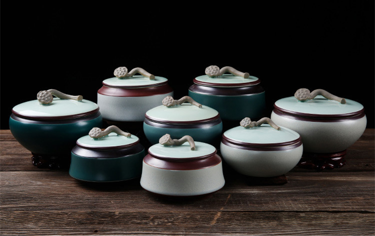 中式古典陶瓷禮盒茶葉罐，普洱醒茶葉包裝密封