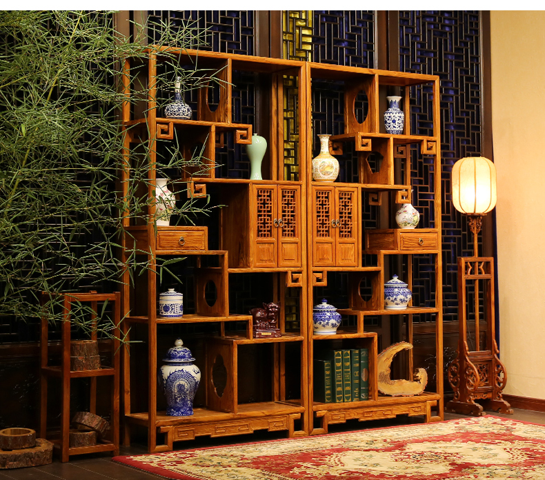 全實(shí)木中式隔斷仿古博古架，家具多寶閣格置物