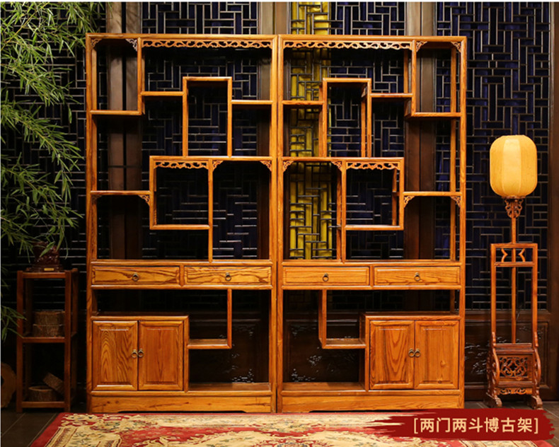 全實(shí)木中式隔斷仿古博古架，家具多寶閣格置物