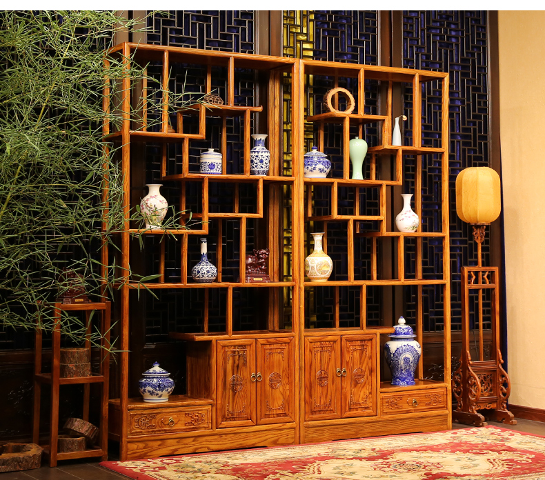 全實(shí)木中式隔斷仿古博古架，家具多寶閣格置物