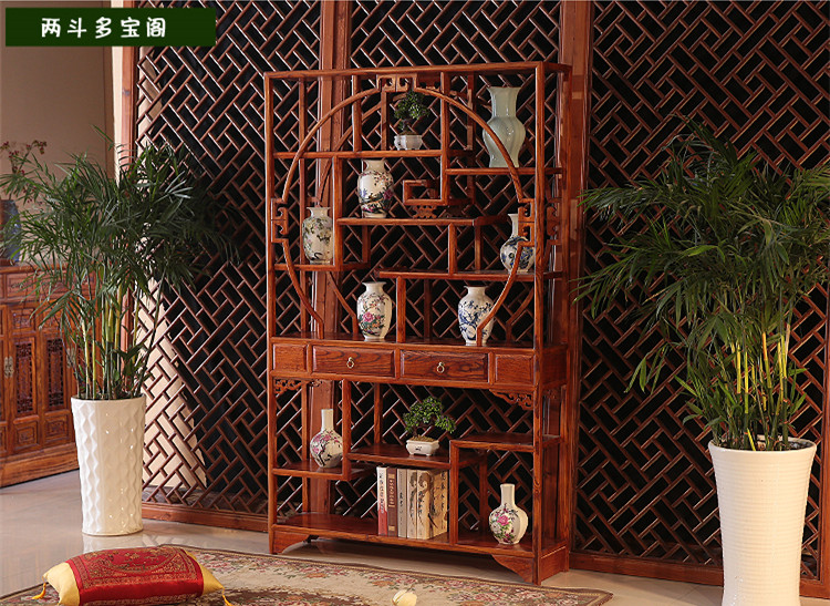 明清仿古實木博古架，多寶格成列架1.2米