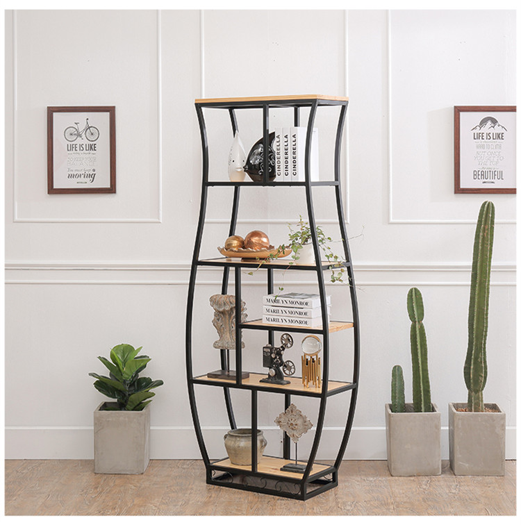 書架鐵藝展示架復古博古架，創(chuàng)意置物架隔斷多