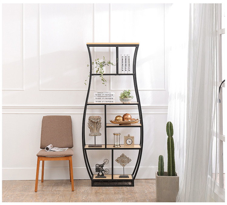 書架鐵藝展示架復古博古架，創(chuàng)意置物架隔斷多