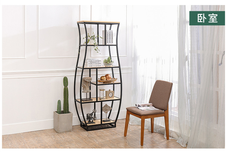 書架鐵藝展示架復古博古架，創(chuàng)意置物架隔斷多