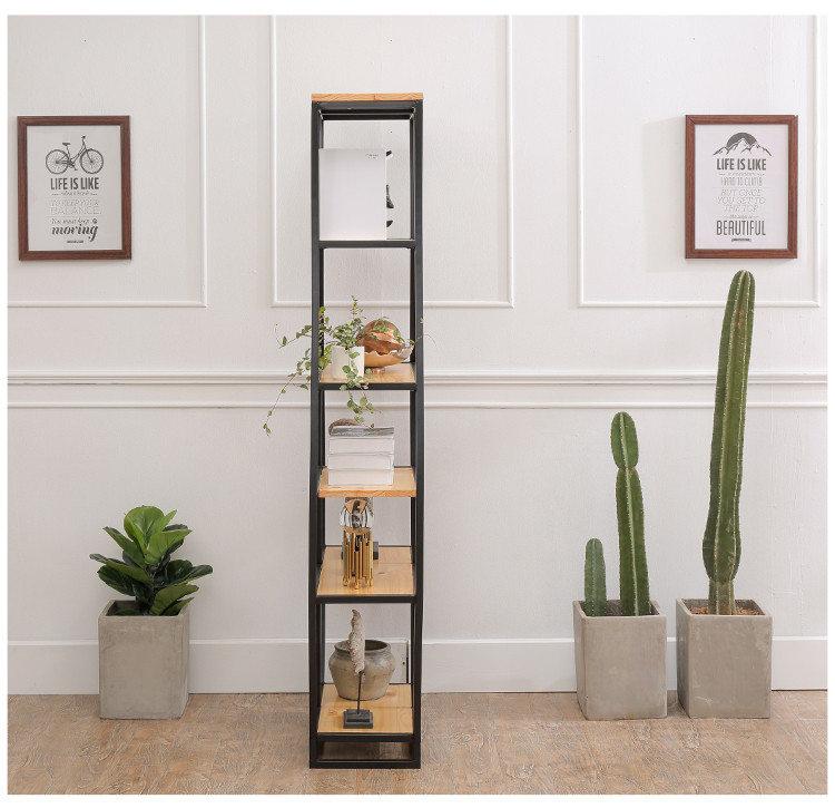 書架鐵藝展示架復古博古架，創(chuàng)意置物架隔斷多