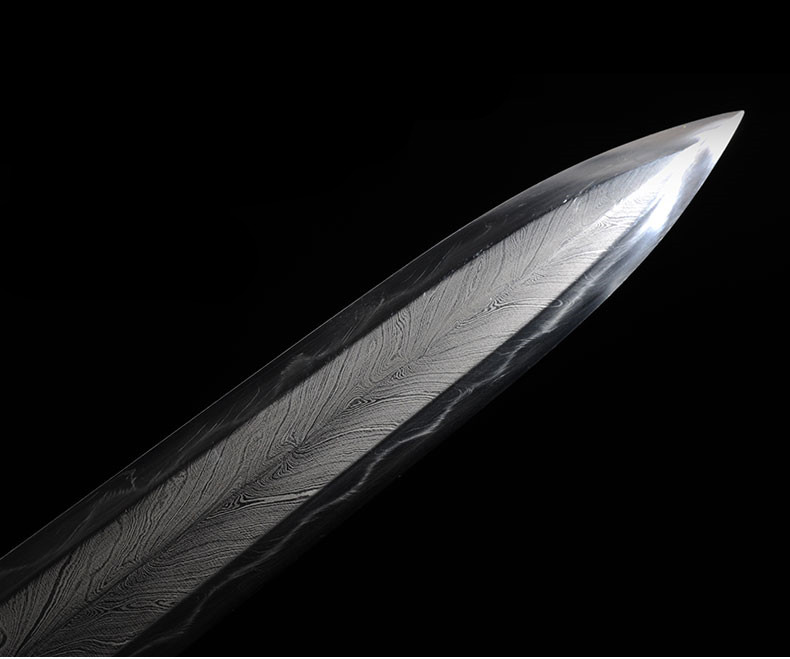 精美鎏金銀唐劍之王，冷兵器羽毛紋寶劍