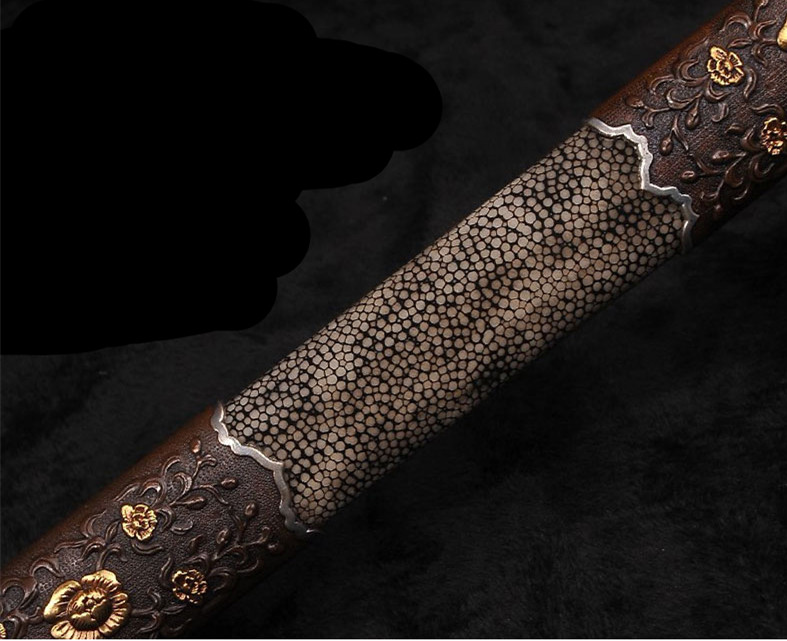 精美鎏金銀唐劍之王，冷兵器羽毛紋寶劍