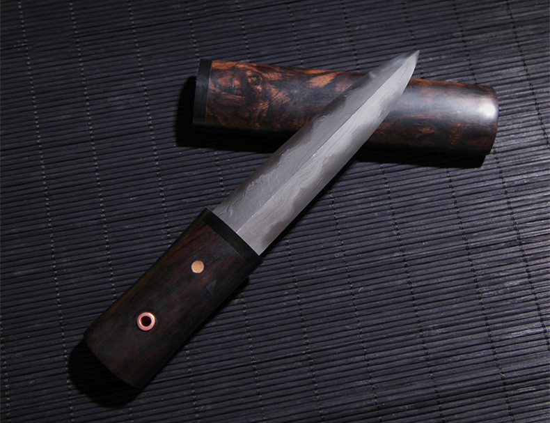 隱劍簡(jiǎn)約短劍手工漢劍，短小易帶紫檀劍鞘