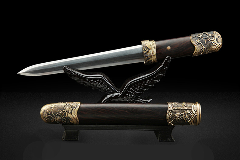 梅蘭竹菊八面四君子劍，中國(guó)傳統(tǒng)象征紋飾寶劍