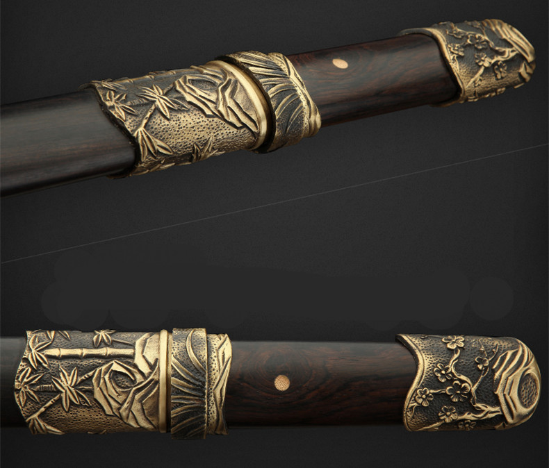 梅蘭竹菊八面四君子劍，中國傳統(tǒng)象征紋飾寶劍