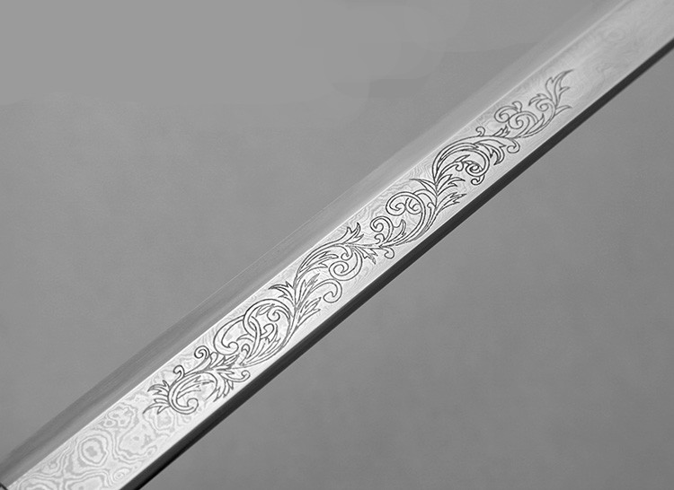 唐劍霜明燒刃長(zhǎng)刀一體長(zhǎng)劍，唐手工兵器刀劍