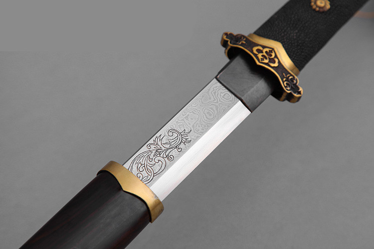 唐劍霜明燒刃長(zhǎng)刀一體長(zhǎng)劍，唐手工兵器刀劍