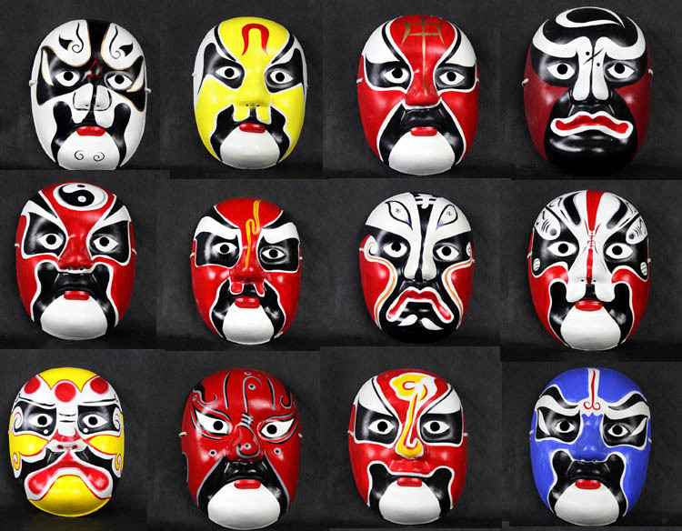 京劇川劇臉譜面具，福連文苑民間手工裝飾品