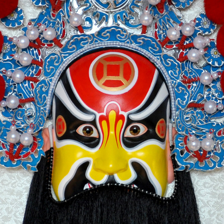 西路財(cái)神京劇臉譜掛件，福連文苑特色工藝品