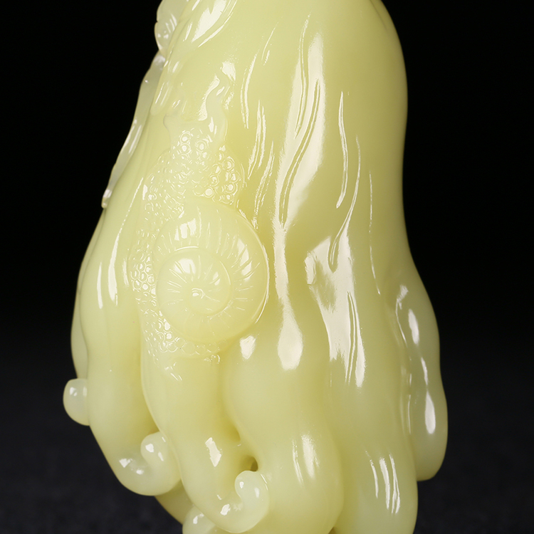 和田黃玉佛手瓜玉掛件，天然玉石項(xiàng)鏈玉把件