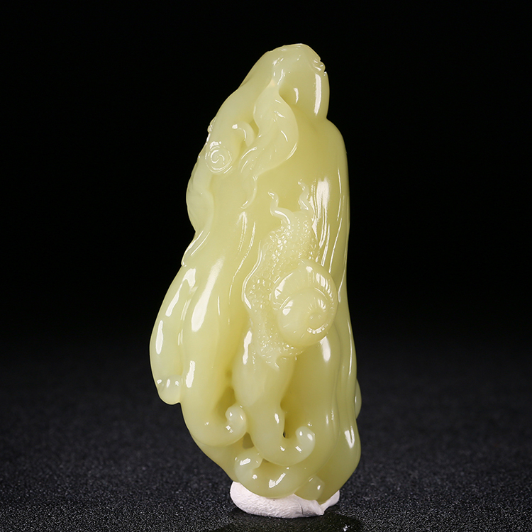 和田黃玉佛手瓜玉掛件，天然玉石項(xiàng)鏈玉把件