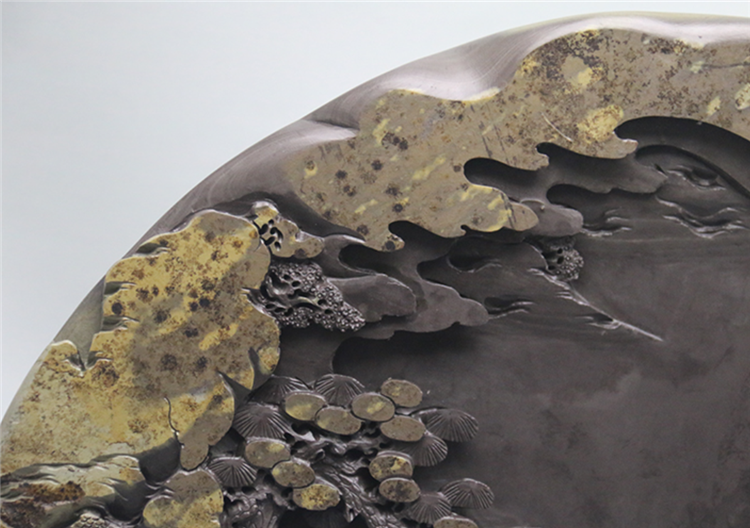 松山攬勝玉黛石硯臺(tái)，中國(guó)文房四寶硯臺(tái)