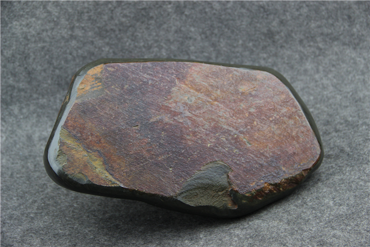 金暈魚子荷葉雕花歙硯，老坑硯臺(tái)龍尾硯