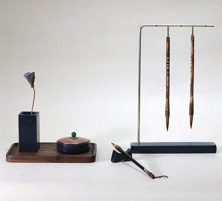 創(chuàng)意簡約毛筆筆掛筆架，中式書房文房精品