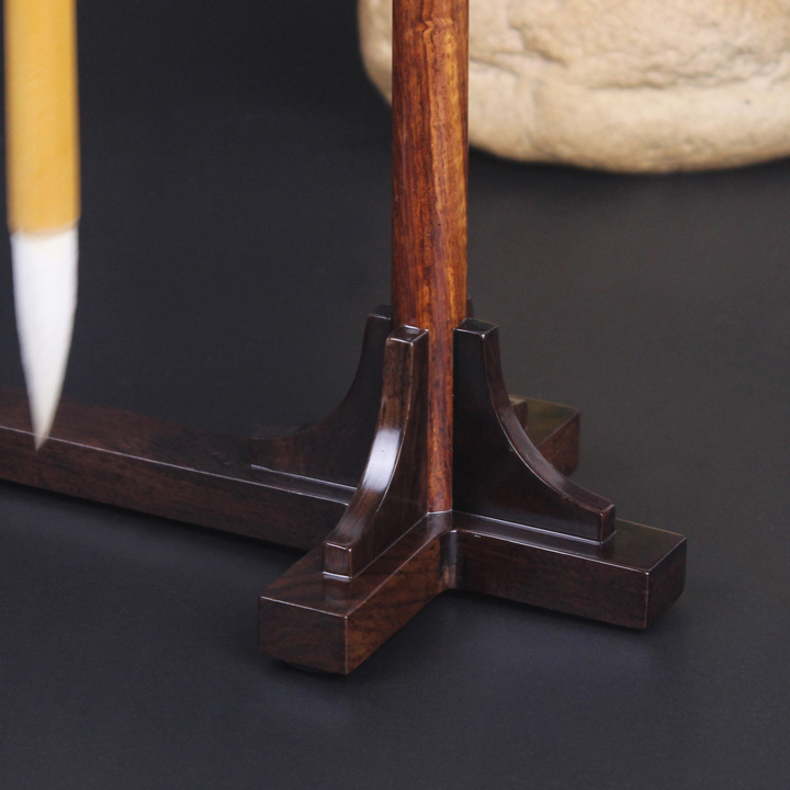 簡約花梨木筆掛筆架，實(shí)木書法用品