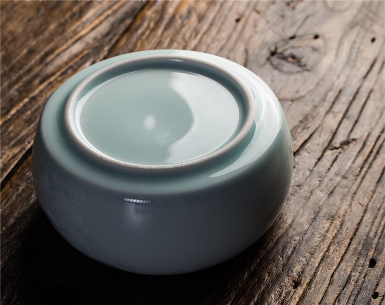 影青釉荷花建水水盂，茶道零配茶洗