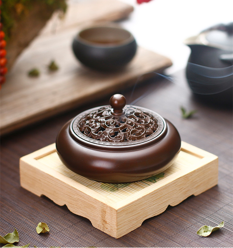 古韻純銅生活家居檀香爐，沉香熏香爐盤(pán)香爐。