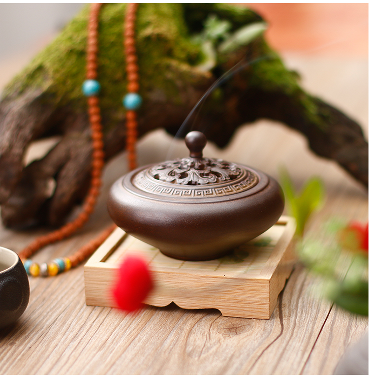 古典創(chuàng)意黑陶香薰爐，家用居室供佛仿古熏香爐