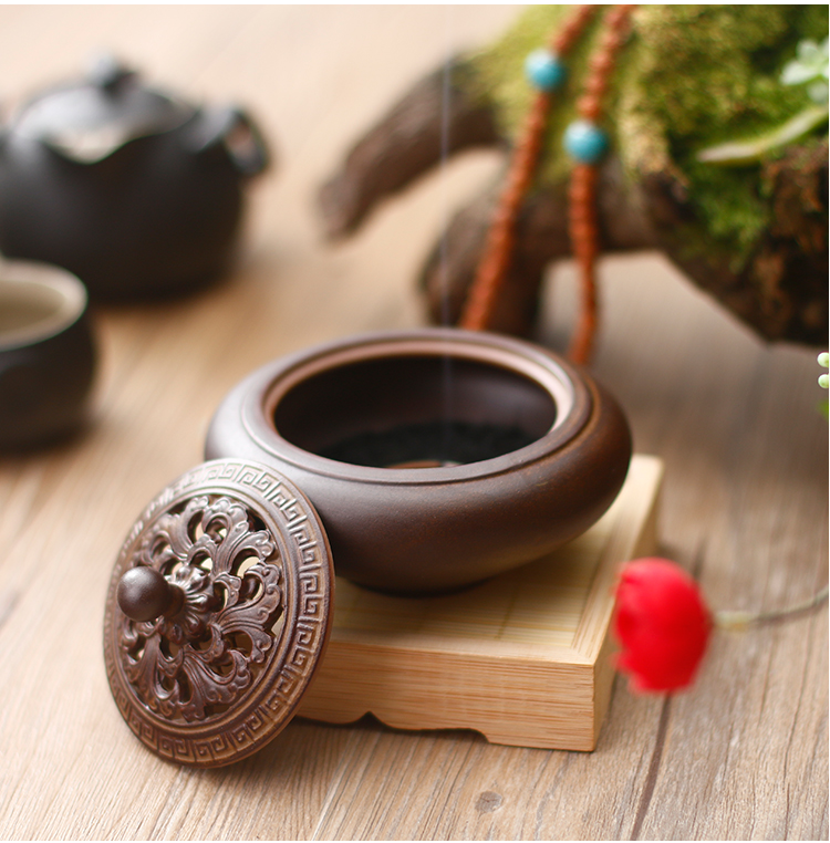 古典創(chuàng)意黑陶香薰爐，家用居室供佛仿古熏香爐